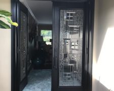 BLACK FRENCH ROLL-AWAY SCREEN DOOR