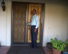 BRONZE FRENCH ROLL-AWAY WITH FIXED DOOR IN USE