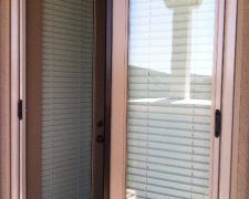 CHAMPAGNE BEIGE FRENCH DOUBLE ROLL-AWAY SCREEN DOOR