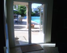 INSIDE MOUNT WHITE FRENCH ROLL-AWAY RETRACTABLE SCREEN DOORS FOR OUTSWINGING DOUBLE DOORS