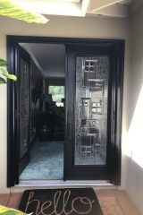 BLACK FRENCH ROLL-AWAY SCREEN DOOR