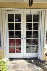 WHITE FRENCH ROLL-AWAY INVISIBLE SCREEN DOORS