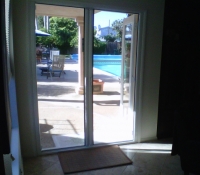 INSIDE MOUNT WHITE FRENCH ROLL-AWAY RETRACTABLE SCREEN DOORS FOR OUTSWINGING DOUBLE DOORS