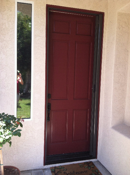 OVERSIZED BRONZE ROLL-AWAY RETRACTABLE SCREEN DOOR