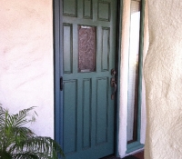 GREEN PATINA CUSTOM COLOR ROLL-AWAY RETRACTABLE SCREEN DOOR
