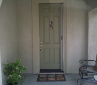 CHAMPAGNE BEIGE ROLL-AWAY RETRACTABLE SCREEN DOOR