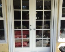 WHITE FRENCH ROLL-AWAY INVISIBLE SCREEN DOORS