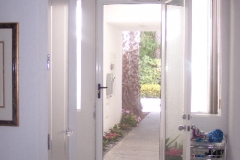 WHITE TRU-VIEW SECURITY SCREEN DOOR FROM INSIDE