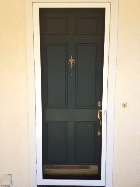 TALL WHITE  FULL VIEW SWINGING SCREEN DOOR WITHOUT KICKPLATE