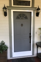 WHITE  FULL VIEW SWINGING SCREEN DOOR WITH PET LITE RESISTANT MESH