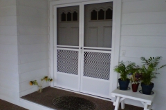 WHITE FRENCH MONTEREY SWINGING SCREEN DOORS