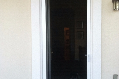 TALL WHITE CLEARVIEW SWINGING SCREEN DOOR WITH SMALL PET DOOR